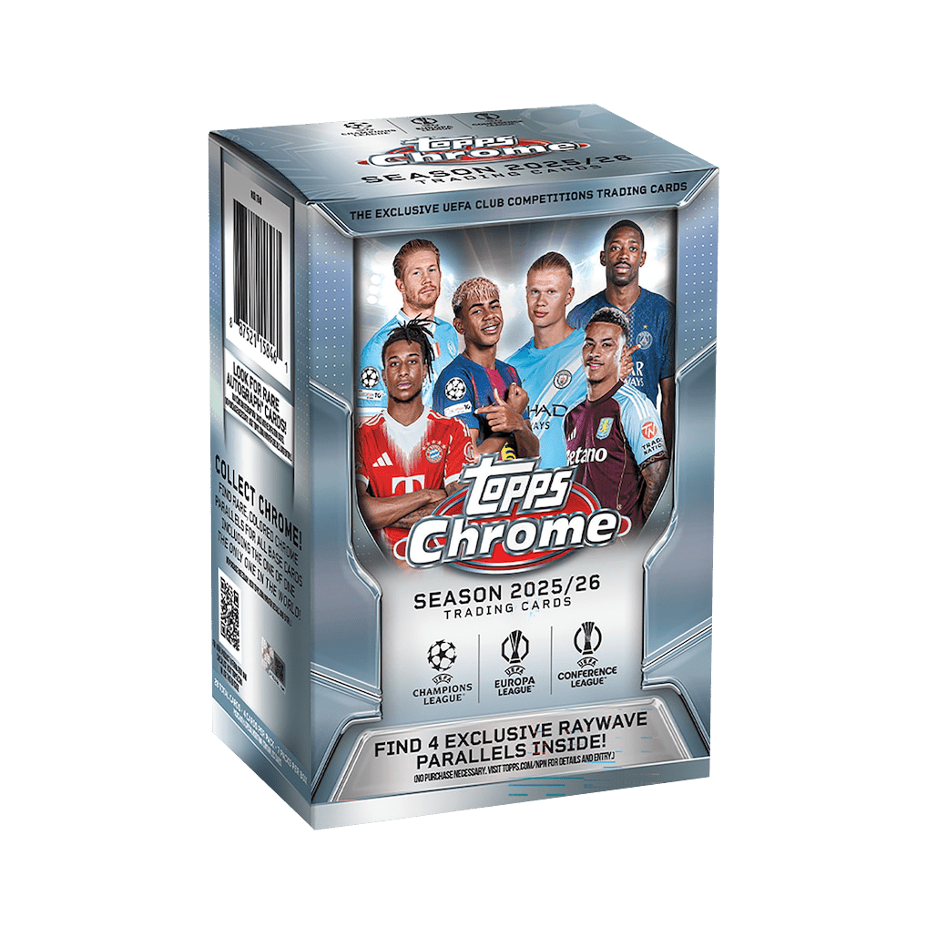 2025-26 Topps Chrome UEFA Club Competitions UCC Soccer Blaster Value Box for sale — Trace n Chase USA