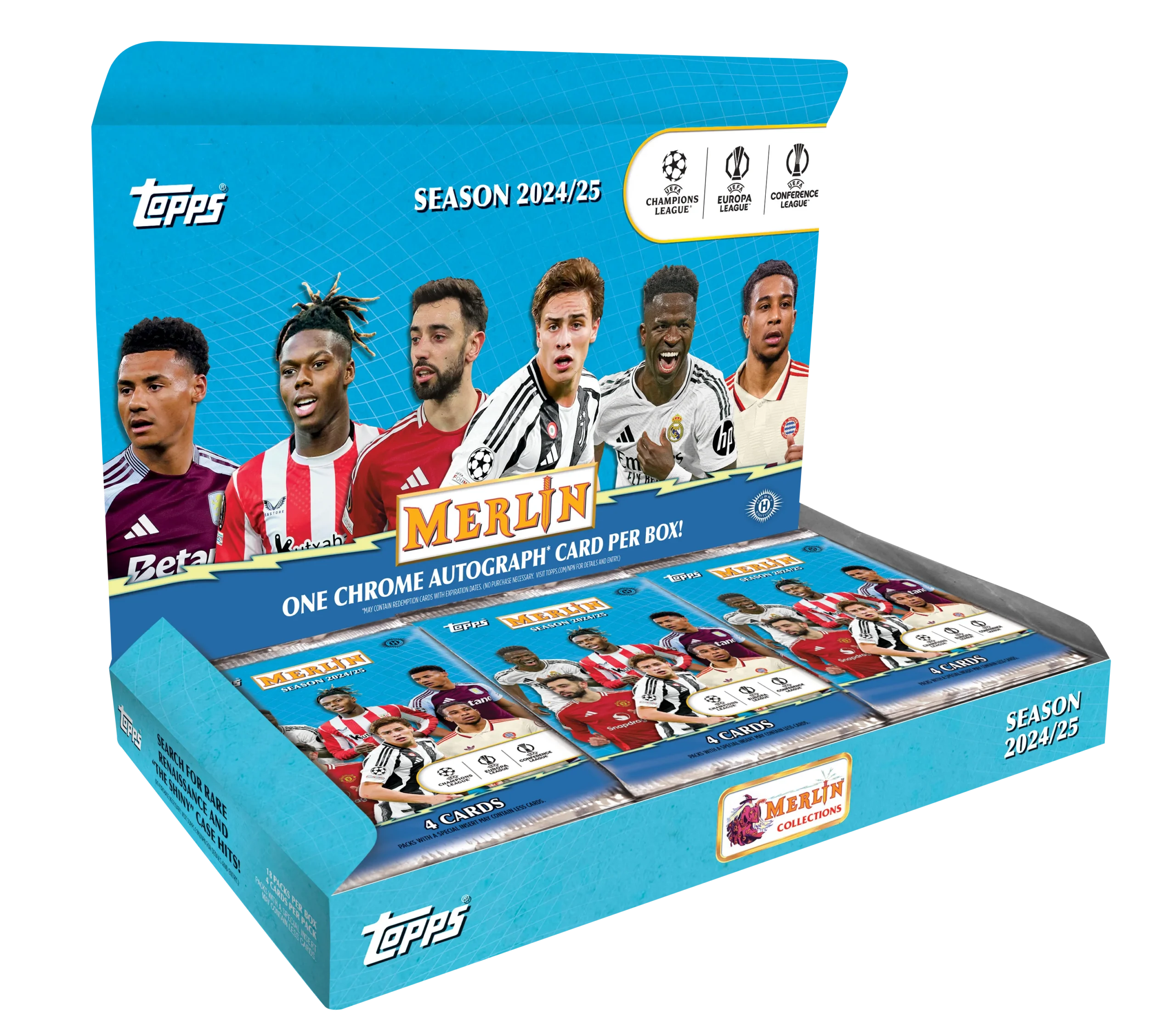 2024-25 Topps Chrome Merlin UEFA Club Competitions Soccer Hobby Box for sale — Trace n Chase USA
