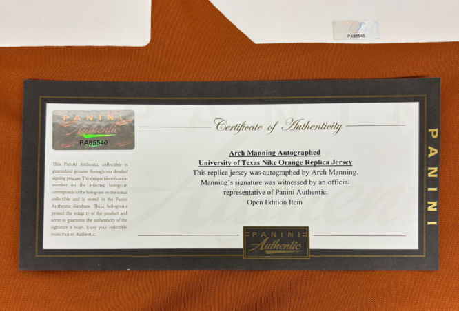 Arch Manning Autographed Jersey w/ COA University of Texas Orange Nike Replica for sale — Trace n Chase USA